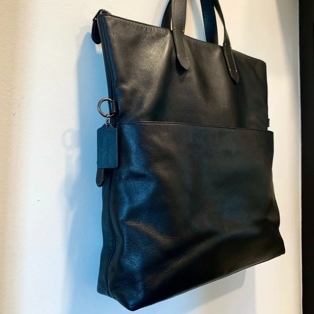 Coach Black Leather Tote Bag